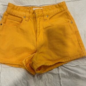 Gently used Cotton:on yellow high rise mom shorts size 2